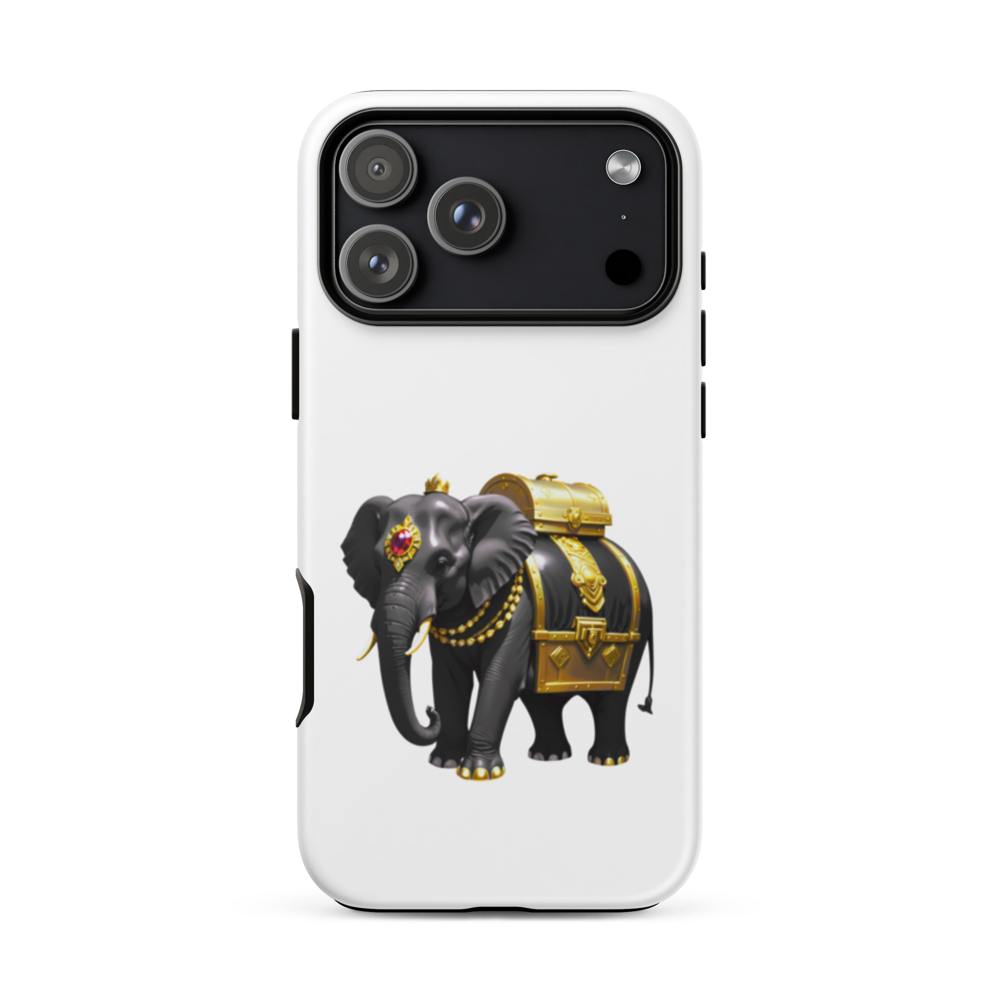 Golden Treasure Trunk (Royal Black Elephant)Tough Case for iPhone® - Image 54